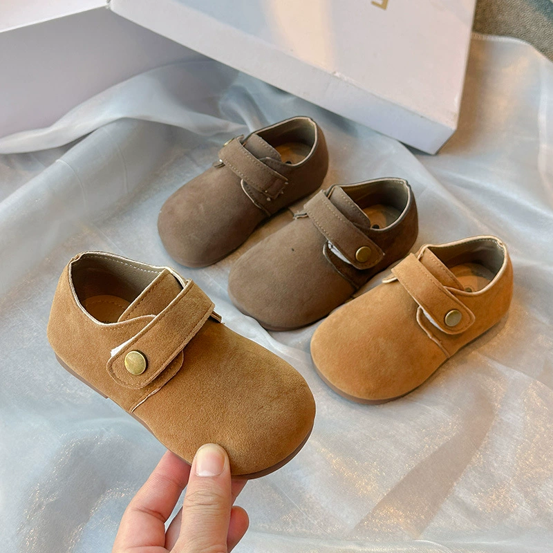 Children's Casual Shoes 2024 Autumn New Girls Leather Shoes Versatile Bean Shoes Girls Soft Sole Shoes Spring Shoes