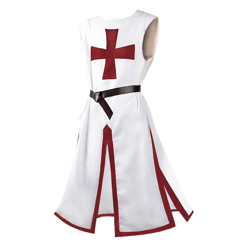 Средневековое пластиковое Мужское пальто с талией на Хэллоуин, пальто эпохи Возрождения, Разделенный топ, Тамплиер, cos