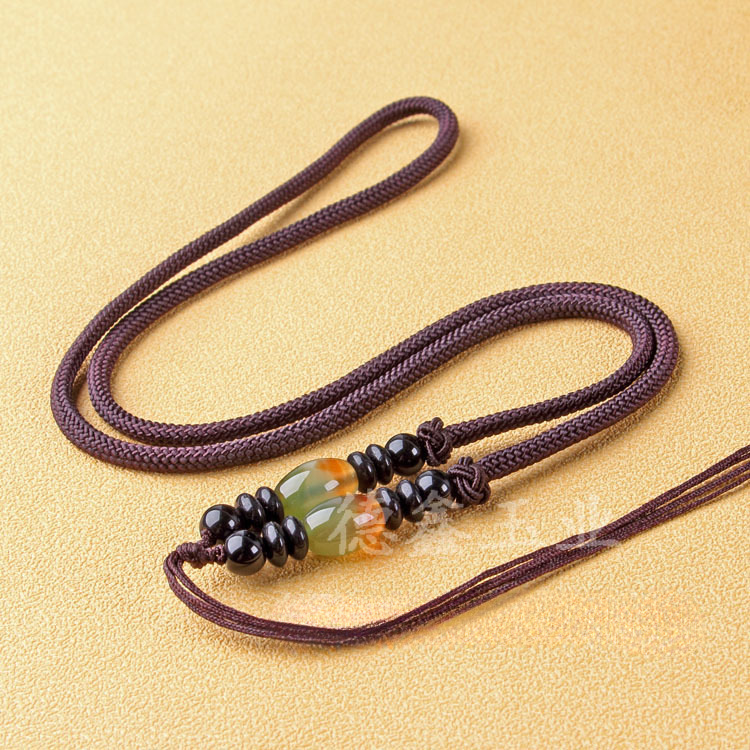 Cordón colgante al por mayor cordón de cuello multicolor jade ágata cordón tejido ajustable cordón de collar más cuentas de jade