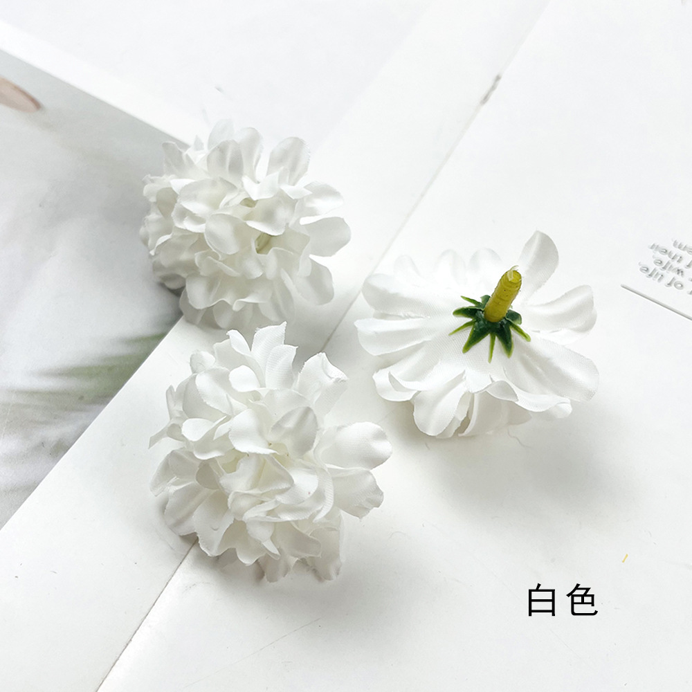Simulación multicapa hortenida crisantemo cabeza DIY hecha a mano tocado material flor artificial decoración de la sala de bodas diseño de fondo de pared