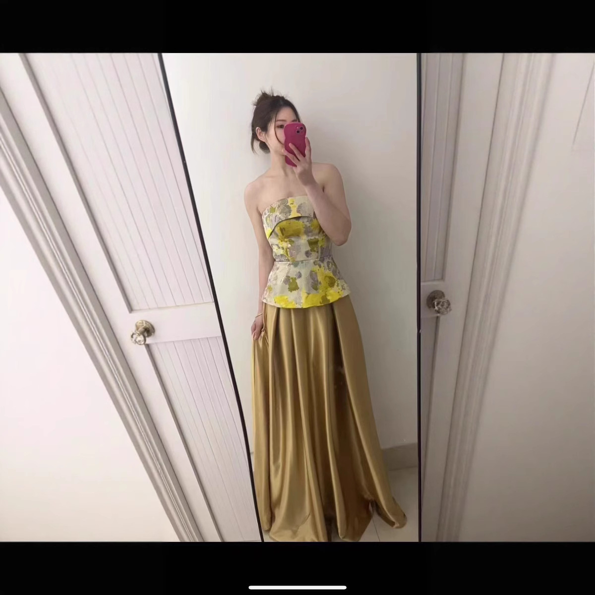 New Chinoiserie Dressing Gown Female Bride Engagement Tube Top Dress Classy Niche French Light Wedding Dress Yellow Toast Dress Elegant