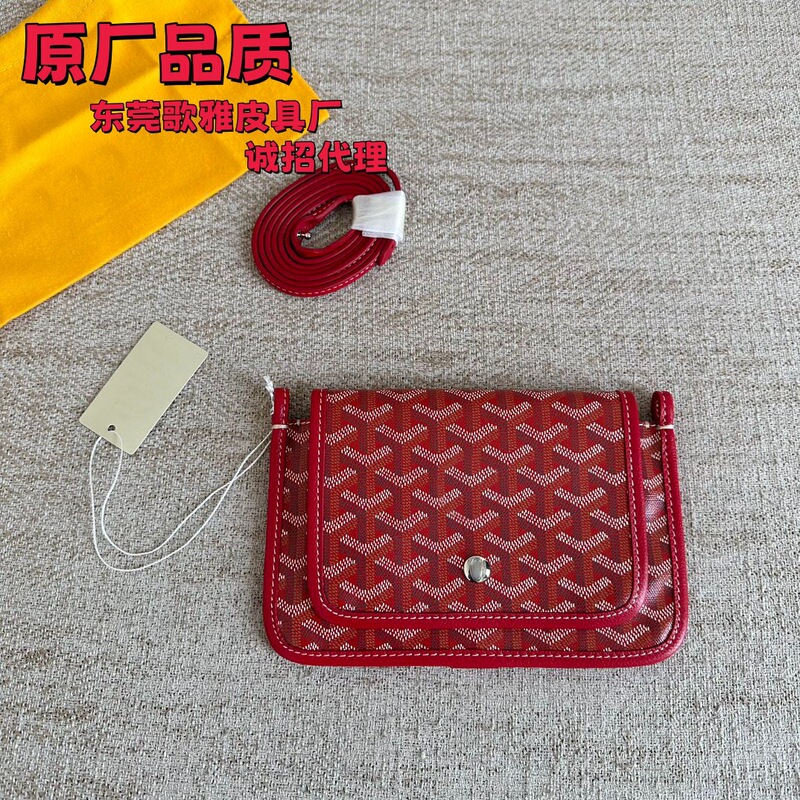 New Goyard Bag, Goya Print Envelope Bag, Casual and Versatile Single Shoulder Crossbody Three-Layer Genuine Leather Small Square Bag