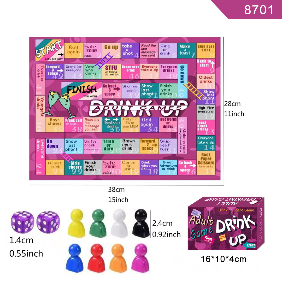 Nuevos productos transfronterizos Pareja Tablero Adult Couple Game Citas para adultos Beber Juegos Fiesta Monopoly