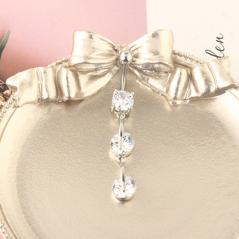 Cartoon Flower Love Zircon Navel Ring 316L Surgical Steel Belly Button Piercing Jewelry detail image 9