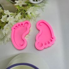 跨境滴胶模具水晶DIY脚丫树脂工艺钥匙扣挂件小脚丫镜面硅胶模具