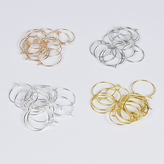DIY accessories anti-allergy nine word ear coil round 9 word wine cup earring ring bead earring wholesale