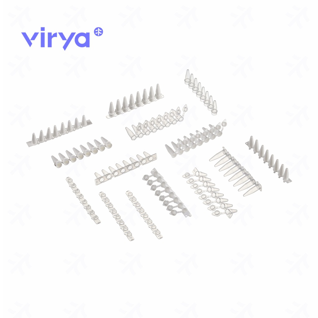 virya0.1mlPCR八联管独立内盒包装密封平盖白色管3310153