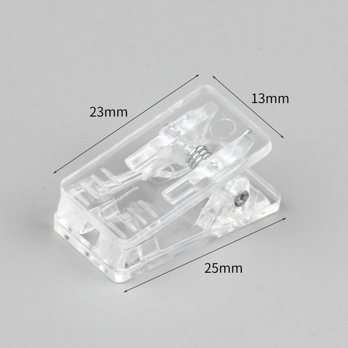 Mini transparent thickened acrylic document holder plastic badge holder brand PP clip self-adhesive clip with double-sided adhesive clip
