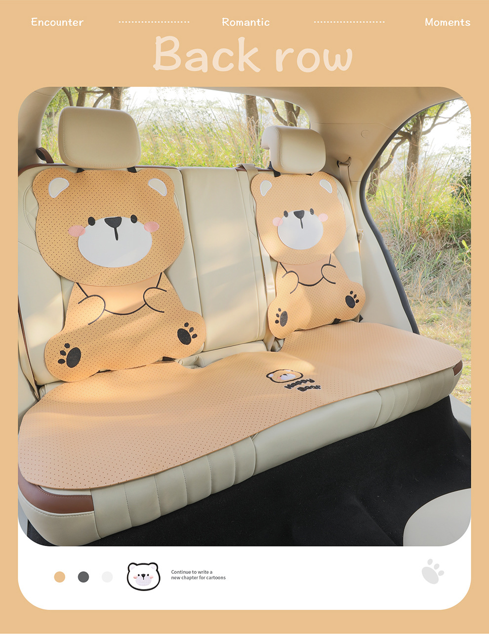 Car Seat Cushion Pads for All Seasons, High-End Decorative Car Seat Cushions, Rear Seat Cushions, Full Leather Perforated and Breathable