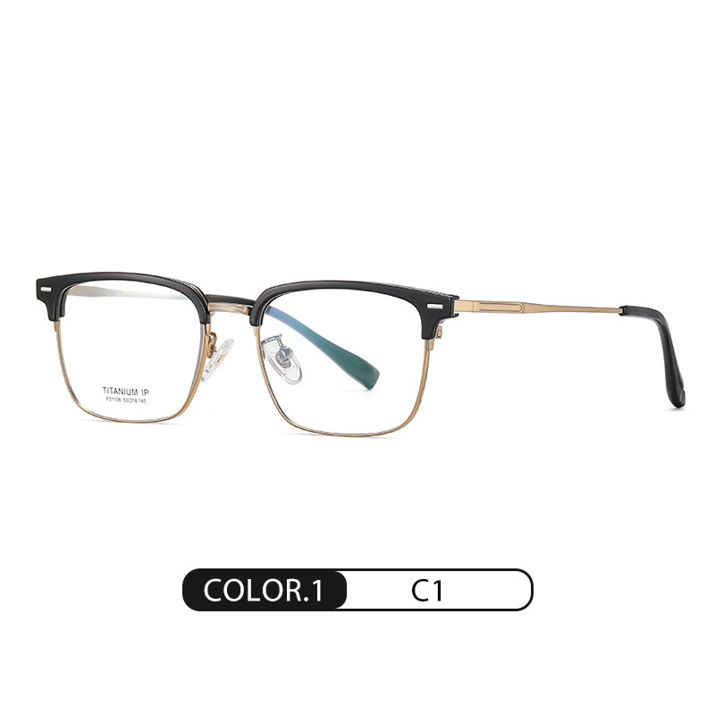 Nuevo marco de gafas de cejas de titanio puro F51108 moda hombres y mujeres con el mismo modelo espejo plano pequeño libro rojo marco de gafas retro