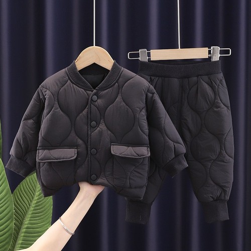 Korean style new winter clothing for boys and girls cotton coat set thickened bottoming cotton clothing 1-4 years old one piece wholesale children's clothing
