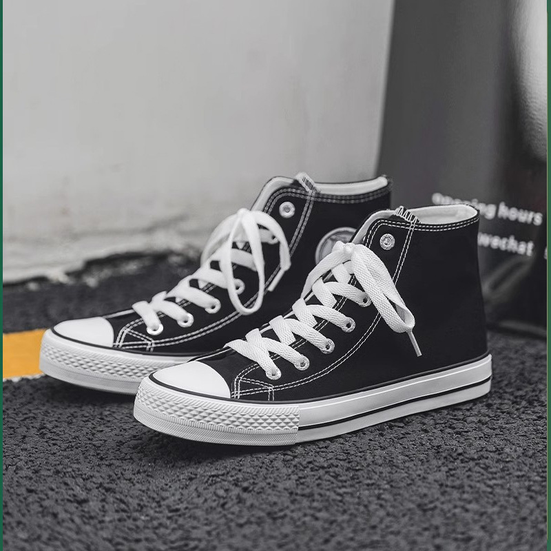 Zapatos de lona domésticos para hombres y mujeres, zapatos de lona de caña alta, zapatos modernos y versátiles, zapatillas transpirables de verano 2024