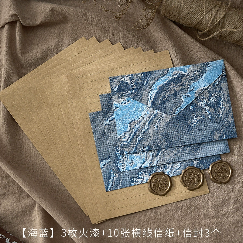 suite retro relief national wind cowhide special paper invitations postcards fire lacquer seal