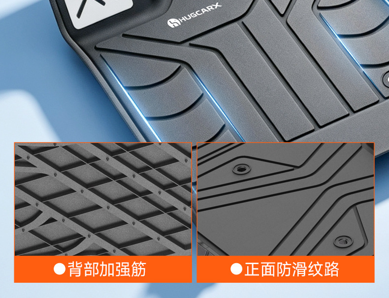 Cross-border universal car floor mats, injection-molded, 0 formaldehyde TPE car floor mats, anti-stain, easy to clean, wear-resistant