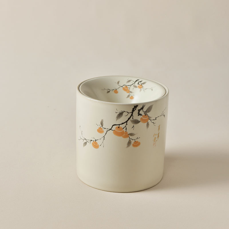 珐琅彩缠枝花纹陶瓷烟灰缸带盖防飞灰烟缸中式宫廷风装饰烟缸批发