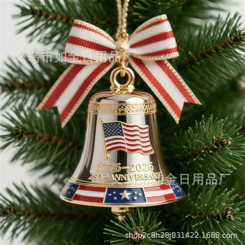 跨境新款250th Anniversary Bell Ornament250周年圣诞纪念钟饰|undefined