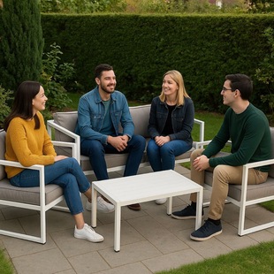 Soft Cushion Simple Sofa Chair Courtyard Table and Chair Combination Outdoor Indoor Leisure Four-Piece Set