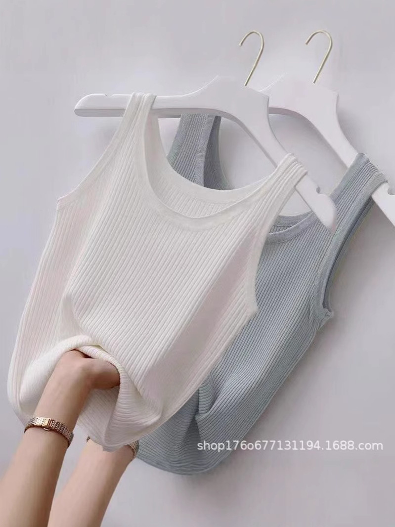 【Direct from Manufacturer】Women's Large Size Slim Fit Ribbed Camisole Tank Top for Summer, Suitable for Outerwear or Layering, Sleeveless Vest