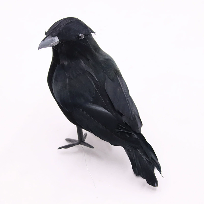 Amazon Halloween Black Crow Feather Crow Halloween Decoration Crow Garden Decorative Plastic Crow