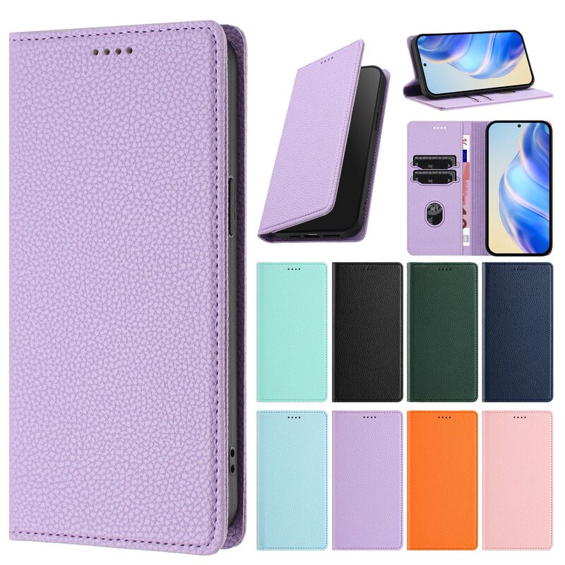 Cross-border Hot Suck Luxury Litchi Pattern for Samsung A36 Leather Case S25 Flip Cover A56 Anti-theft Brush Phone Case