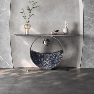 Entrance Entrance Table Light Luxury Decorative Entrance Table High-end Designer Stainless Steel Marble Entrance Table for Villa
