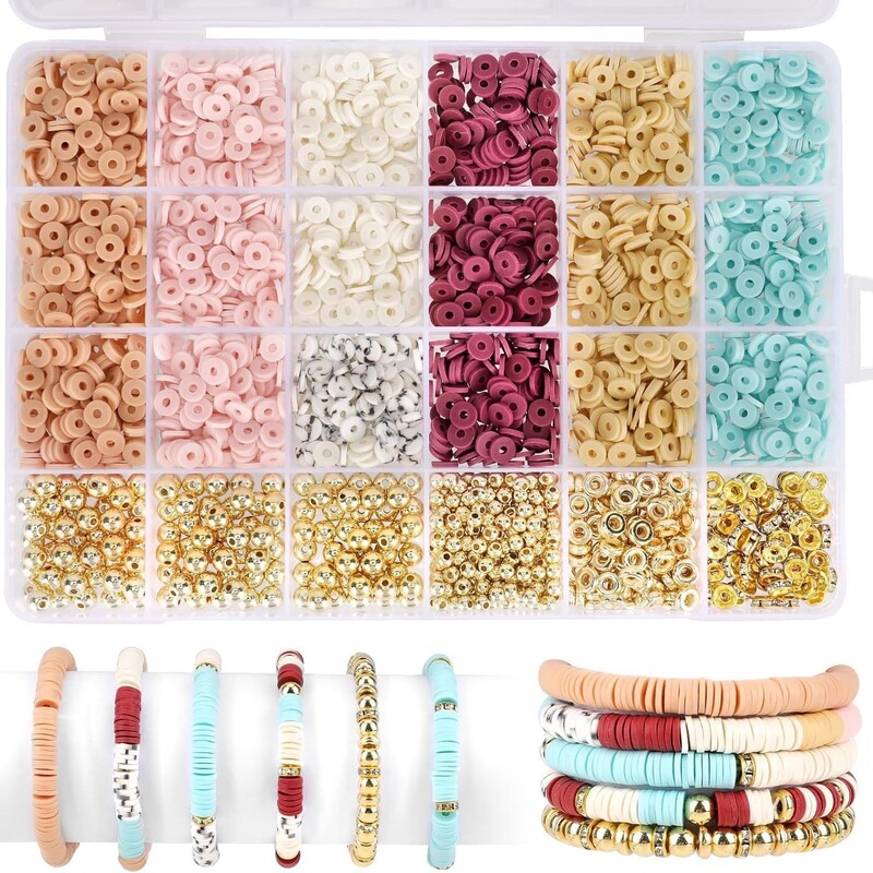 Clay Beads, Soft Pottery Letter Beads, Spacer Beads, Macaron Morandi Color Set, High-End DIY Bracelet Making