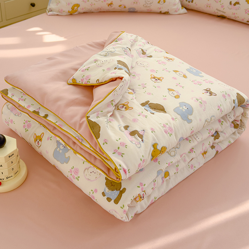 Class a Double-Layer Yarn Summer Quilt, Summer Cool Quilt, Pure Cotton Summer Machine Washable Air-Conditioned Quilt, Single Student Dormitory Thin Quilt Class a Double-Layer Yarn Summer Quilt, Summer Cool Quilt, Pure Cotton Summer Machine Washable Air-Conditioned Quilt, Single Student Dormitory Thin Quilt