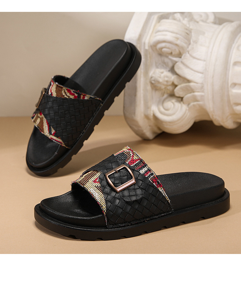 Men's Summer Shoes, Korean-style Shiny Leather Loafers, British-style Sandals, Trendy Casual Shoes For Young Men,_vogvips.com