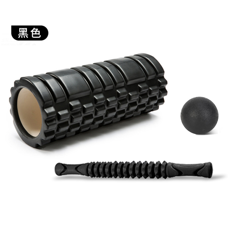 Rodillo de eje de espuma conjunto de tres piezas suministros de yoga para el hogar relajación muscular fascia bola traje de palo de diente de lobo