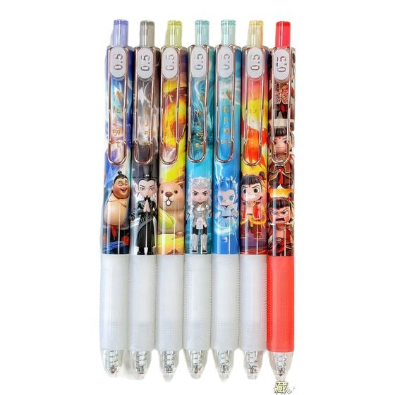 Genuine Authorized New Nezha Series 0.5 Black Press Writing Smooth Quick Drying with Lottery Blind Box Gel Pen