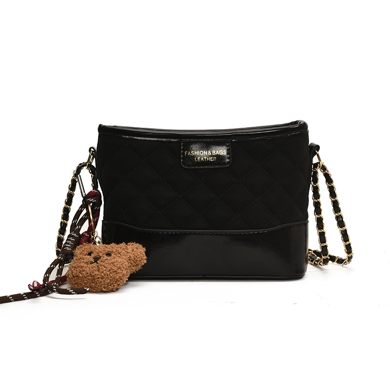 Bolso de mujer popular de este año 2025 nueva moda bolso de hombro bordado de diamante de color contrastante empalme atmósfera bolso de vagabundo