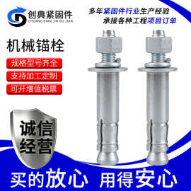 机械锚栓镀锌重型后扩底机械锚栓单双管自切式锚栓机械膨胀