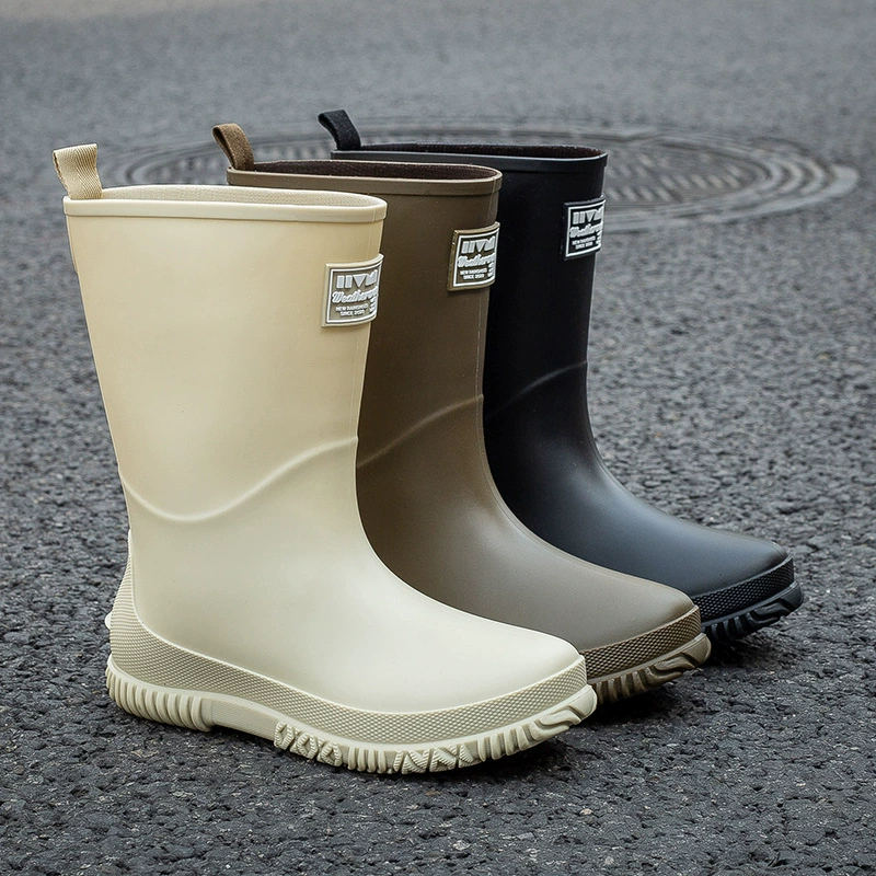 Женские резиновые сапоги, короткая непромокаемая обувь, студенческие корейские модные водные сапоги, рабочие сапоги для мойки автомобилей, нескользящие трансграничные резиновые сапоги до середины икры