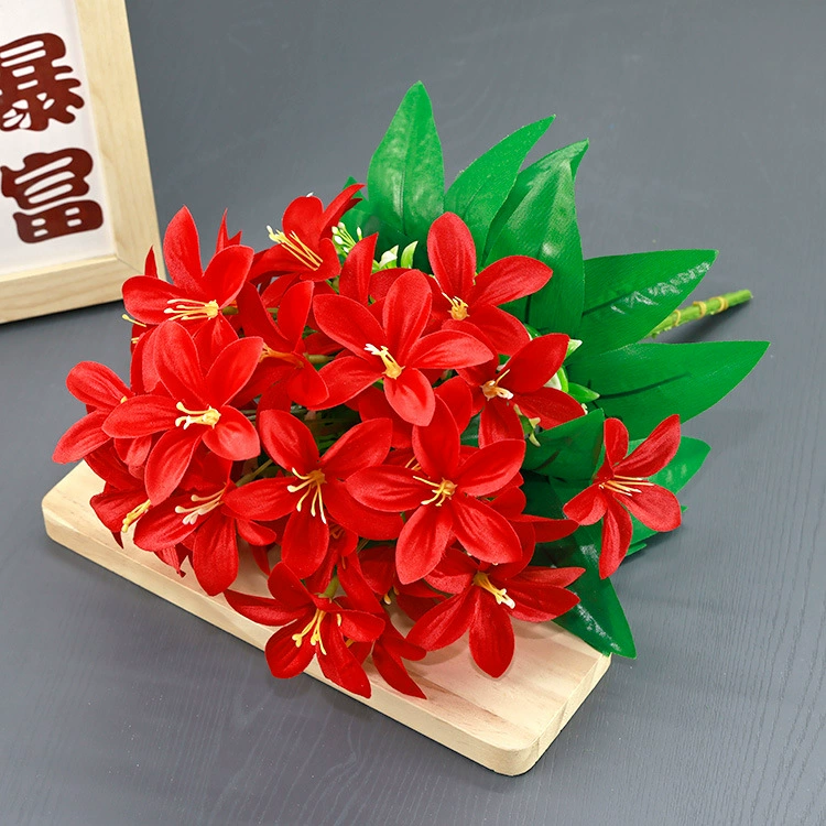 18 парфюмерных лилий букет имитация цветка высокая ветвь домашнего украшения клумбы садоводство макет торговый центр поддельные цветы оптом