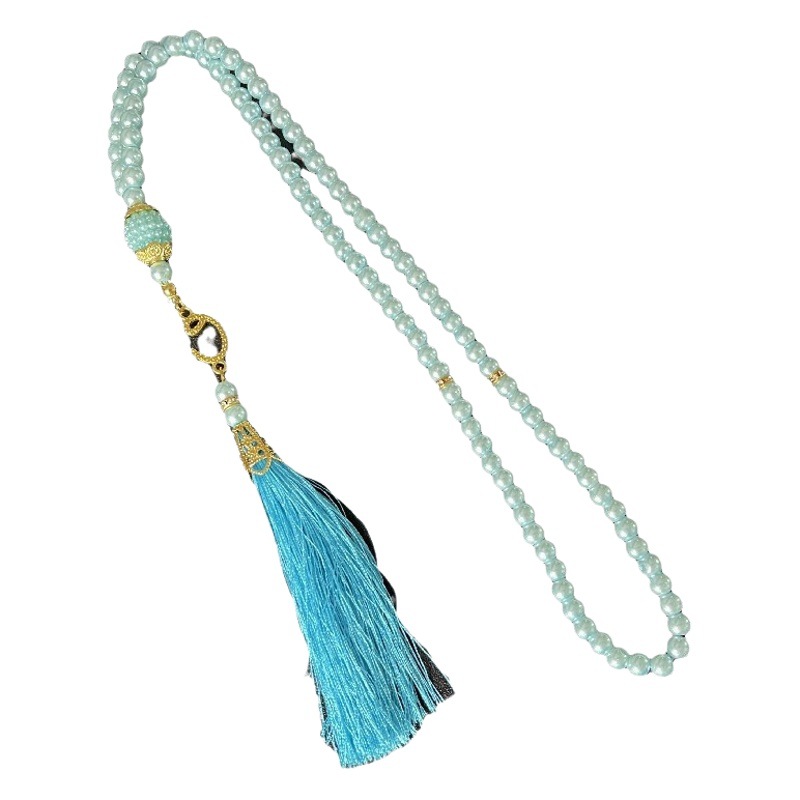 Rosario musulmán 99 espigas de perlas de imitación de vidrio de 6 millas de adoración musulmana TASBIH Oriente Medio transfronterizo