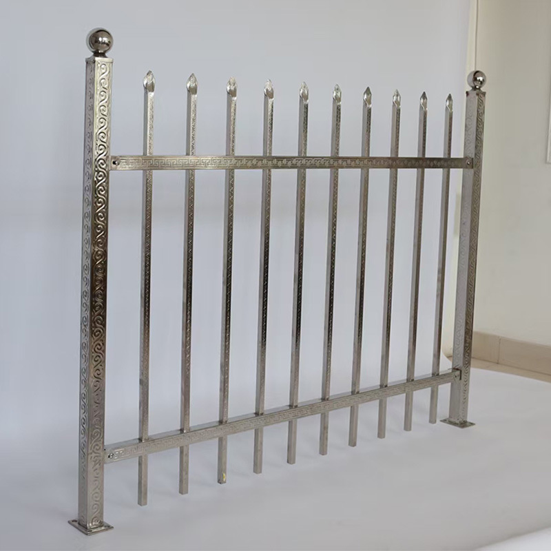 Nueva valla de acero inoxidable en relieve autoinstalada valla de patio al aire libre 304 202 valla de aislamiento valla de protección