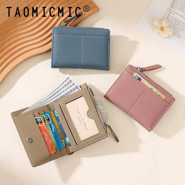 Litchi Pattern Japanese-Style Pu Short Women's Wallet Large Capacity 80% off Stitched Snap Button Export Wallet