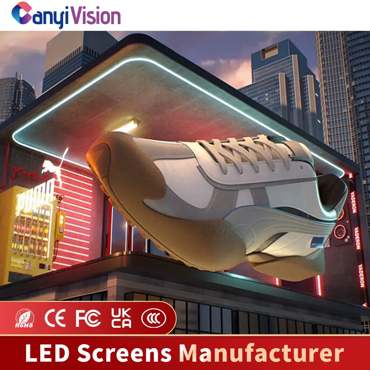 Производитель уличных светодиодных экранов с 3D-эффектом для просмотра невооруженным глазом, прямые продажи, уличный модуль P5, полноцветный светодиодный экран, цифровой экран