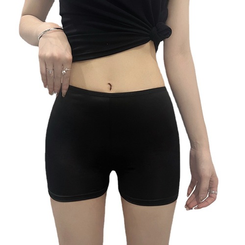 Safety pants ice silk women's mid-waist seamless summer thin anti-exposure boxer large size knitted leggings wholesale