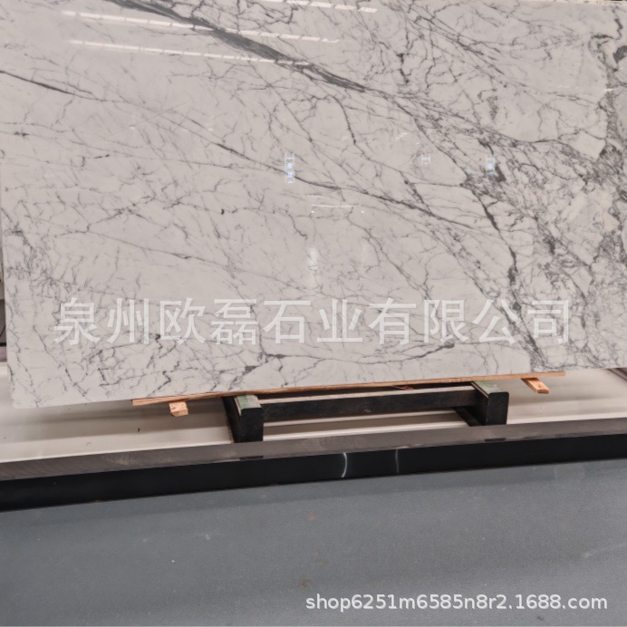 意大利中花白大理石瓷砖背景墙雪花白大理石薄板台面板卡拉拉白石