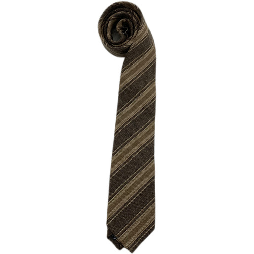 Autumn and winter basic school tie hand-tied jk British style knitted cotton and linen striped plaid brown coffee splicing DK