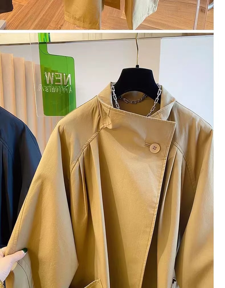 Spring Large Size Women's Clothing Casual Loose Medium And Long Small Trench Coat_ecoleips.com