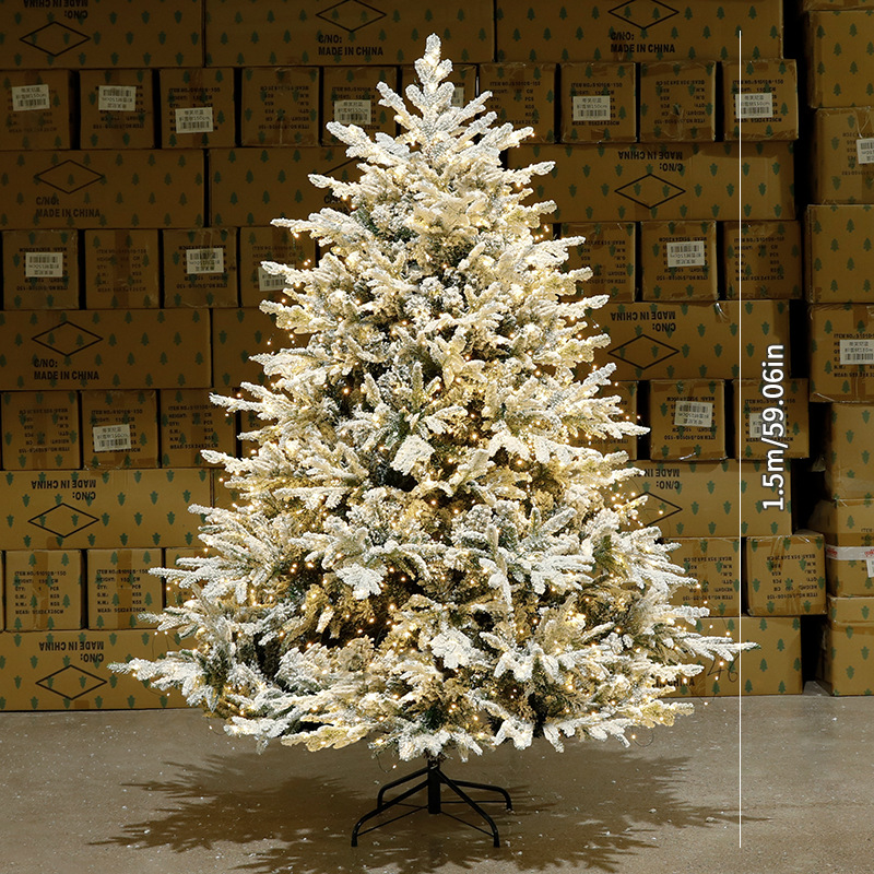 Shengyuan nuevo árbol de Navidad de nieve de gran tamaño con luces decoraciones navideñas decoraciones decorativas del centro comercial del hotel