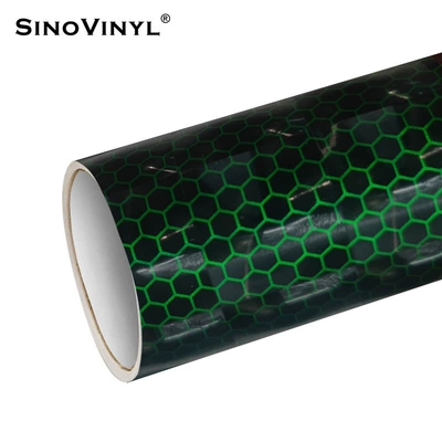 Automotive Film — chameleon body color changing film - 15218-m-honeycomb-cat-eye-black-and-green