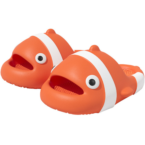 Cute Clown Fish Children's Slippers Women Summer Thick Bottom Parent-Child Big Kid Small Kid Anti-Slip Cartoon Flip Flops Men Wholesale 