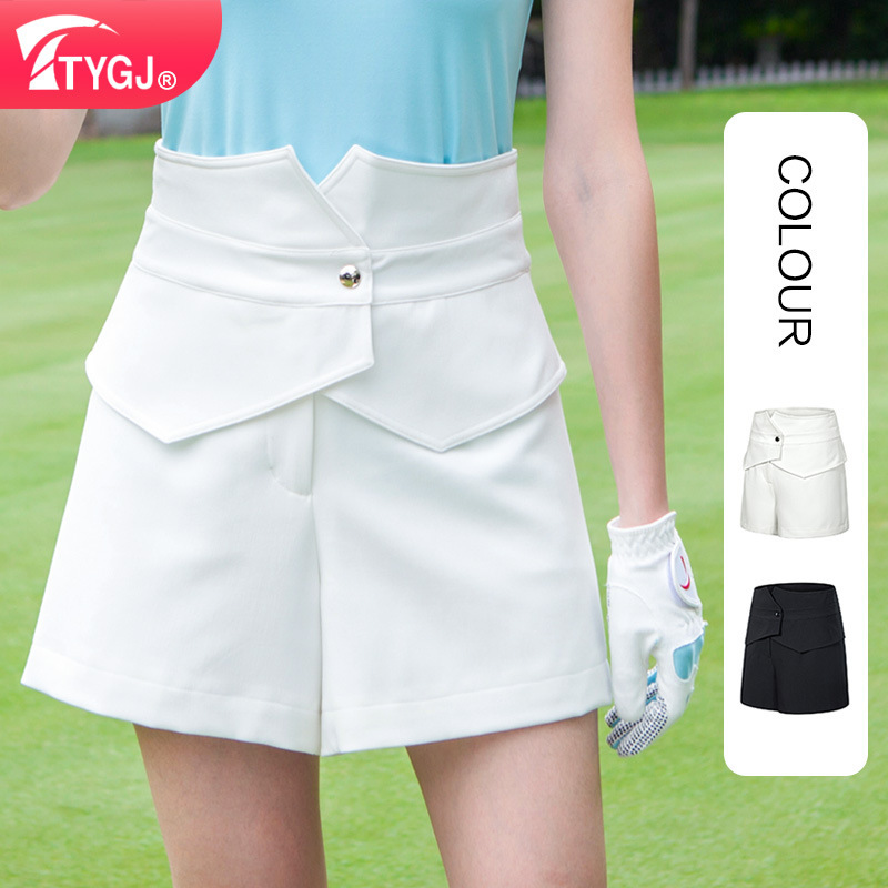 Summer Golf Clothing Korean Style Slimming Women's High Waist Shorts Thin Golf Pants