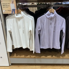 女装弹力摇粒绒半拉链套头衫25秋冬新款保暖上衣打底衫479693