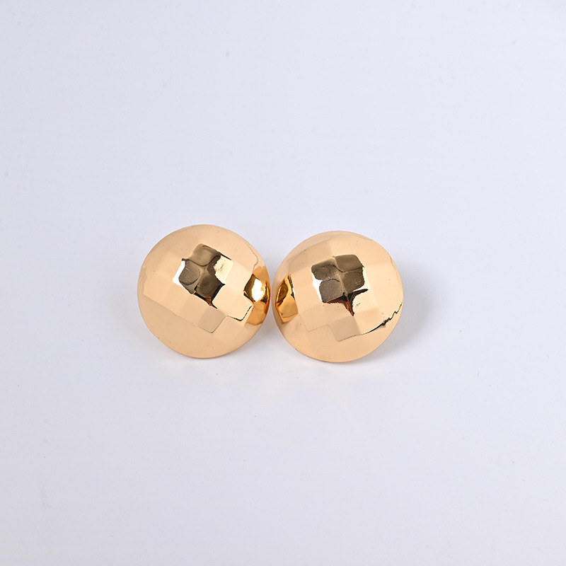 1 Pair Vintage Style Simple Style Round Solid Color Plating Alloy Ear Studs display picture 5