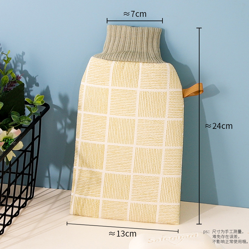 Hogar fuerte de doble cara engrosada indoloro gris hombres y mujeres fregar Toalla de baño espalda frotar guantes de toalla de baño artefacto