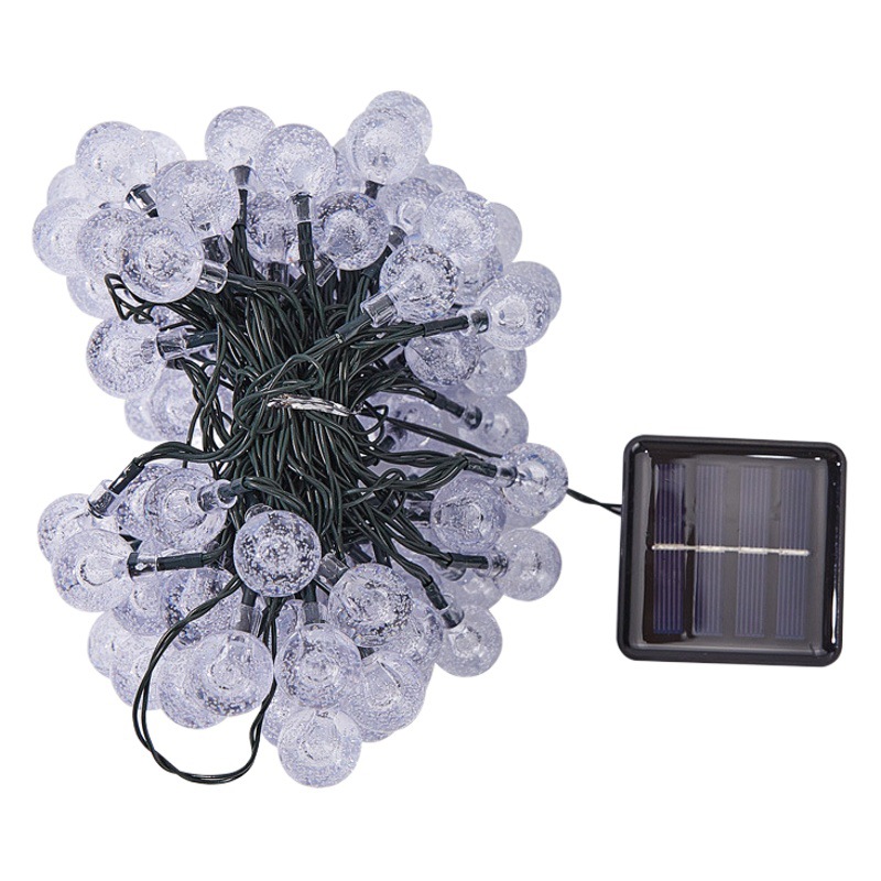 Luz de bola de burbujas solar con cadena de luces Bola de cristal impermeable al aire libre Luz decorativa de vacaciones Lámpara led